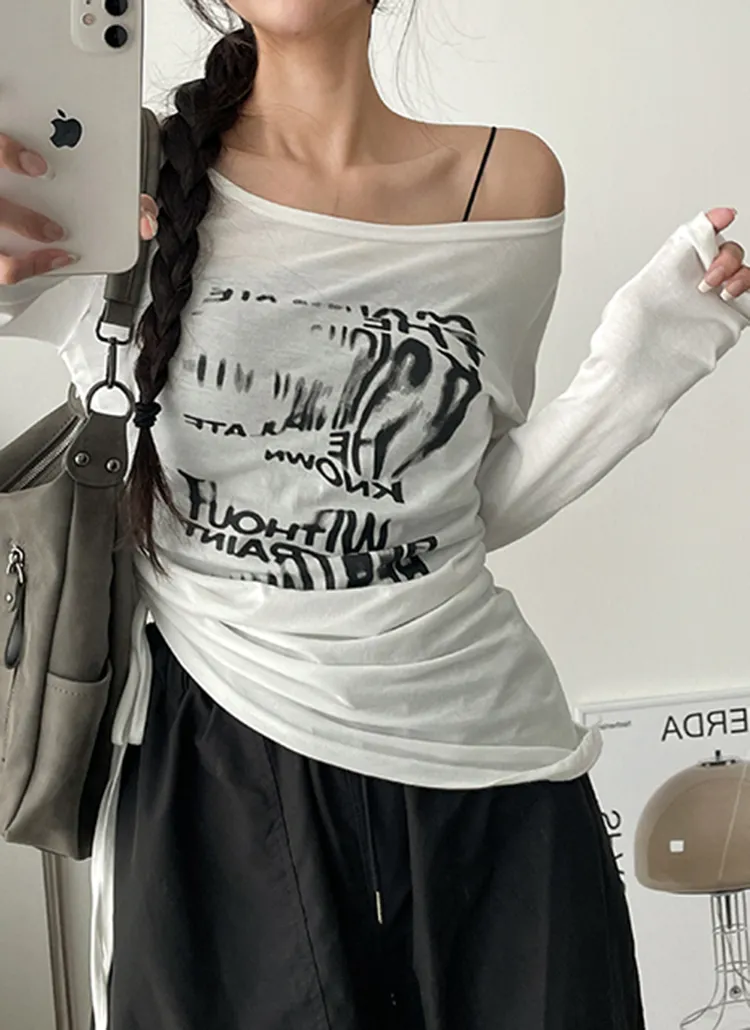 アンバランスストリング英字Tシャツ | hijjoo | 詳細画像1