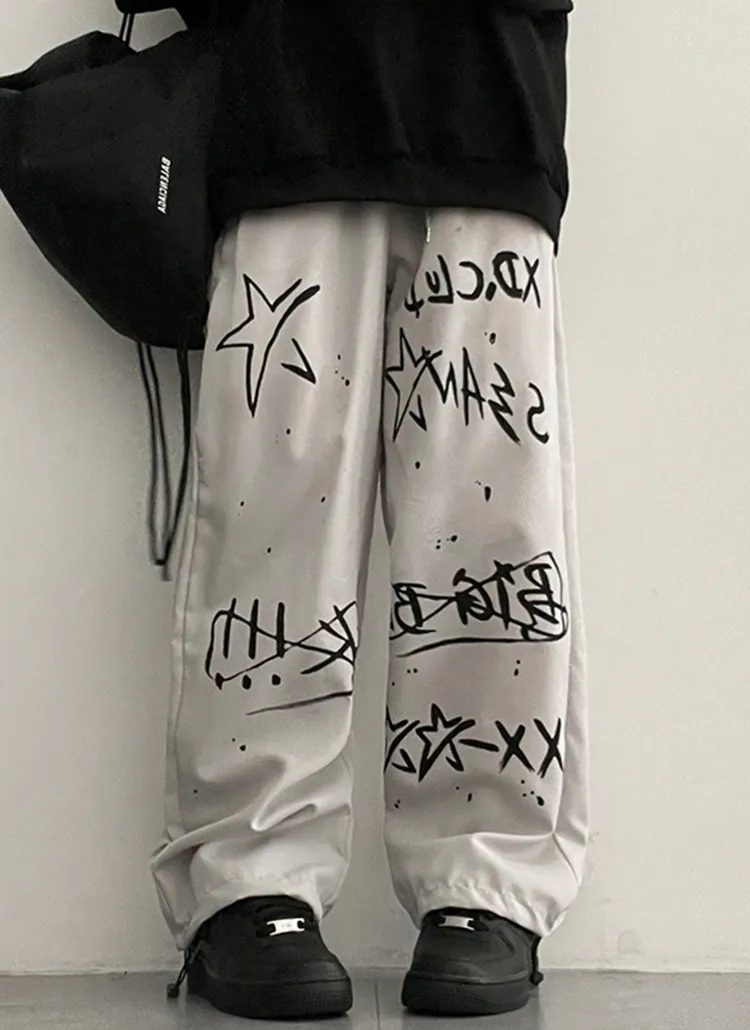 2WAYペイントレタリングワイドパンツ | hijjoo | 詳細画像1