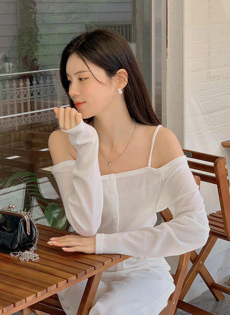 styling/ - スタイリングStyling/ ホワイトトップス　オフショル　ストラップ ストラップオフショルボタンTシャツ | レディースファッション通販