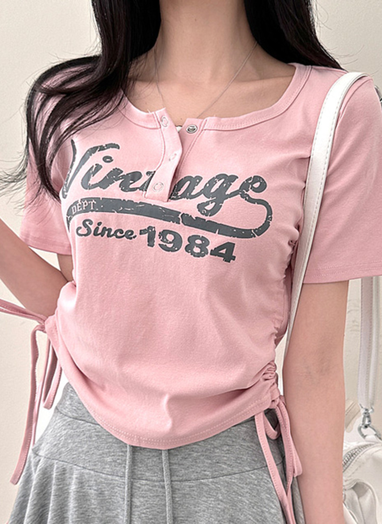 VintageサイドシャーリングTシャツ | レディースファッション通販 - DHOLIC