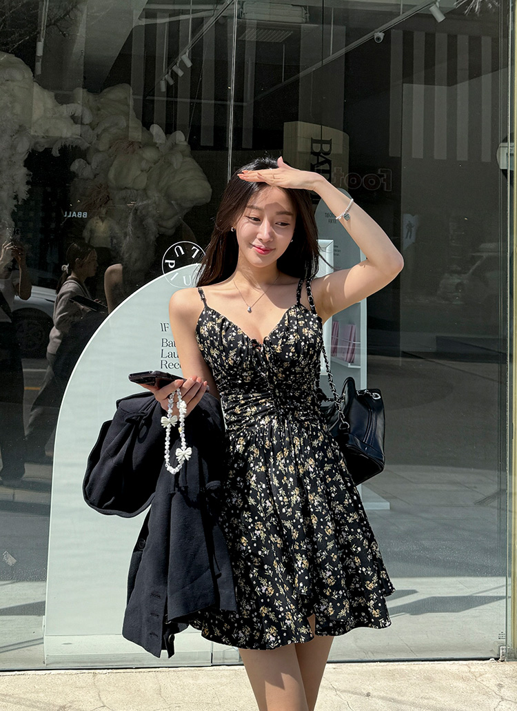 フリルフラワーキャミワンピース | レディースファッション通販 - DHOLIC