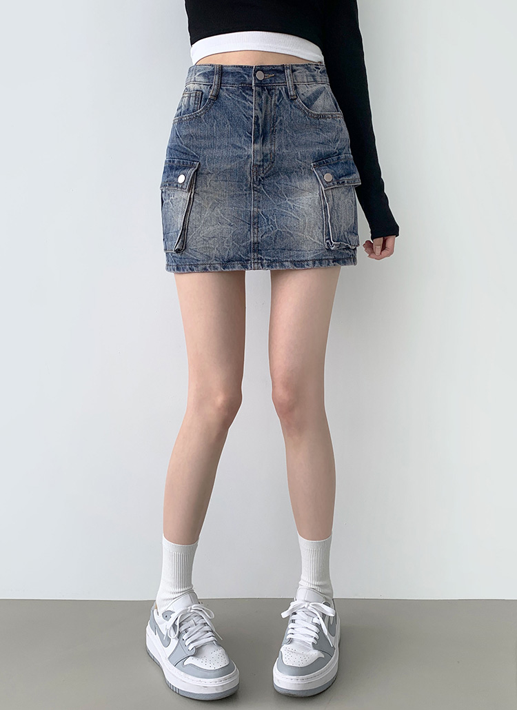 カーゴミニデニムスカート | レディースファッション通販 - DHOLIC