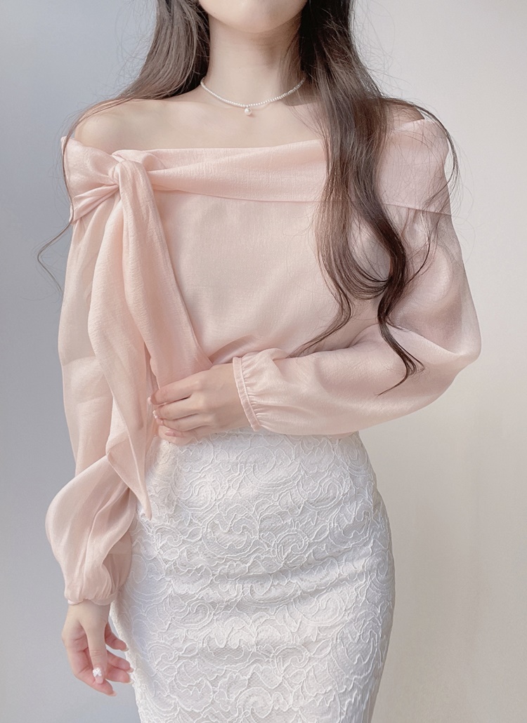 Arpege story ショルダーフリルブラウス新作