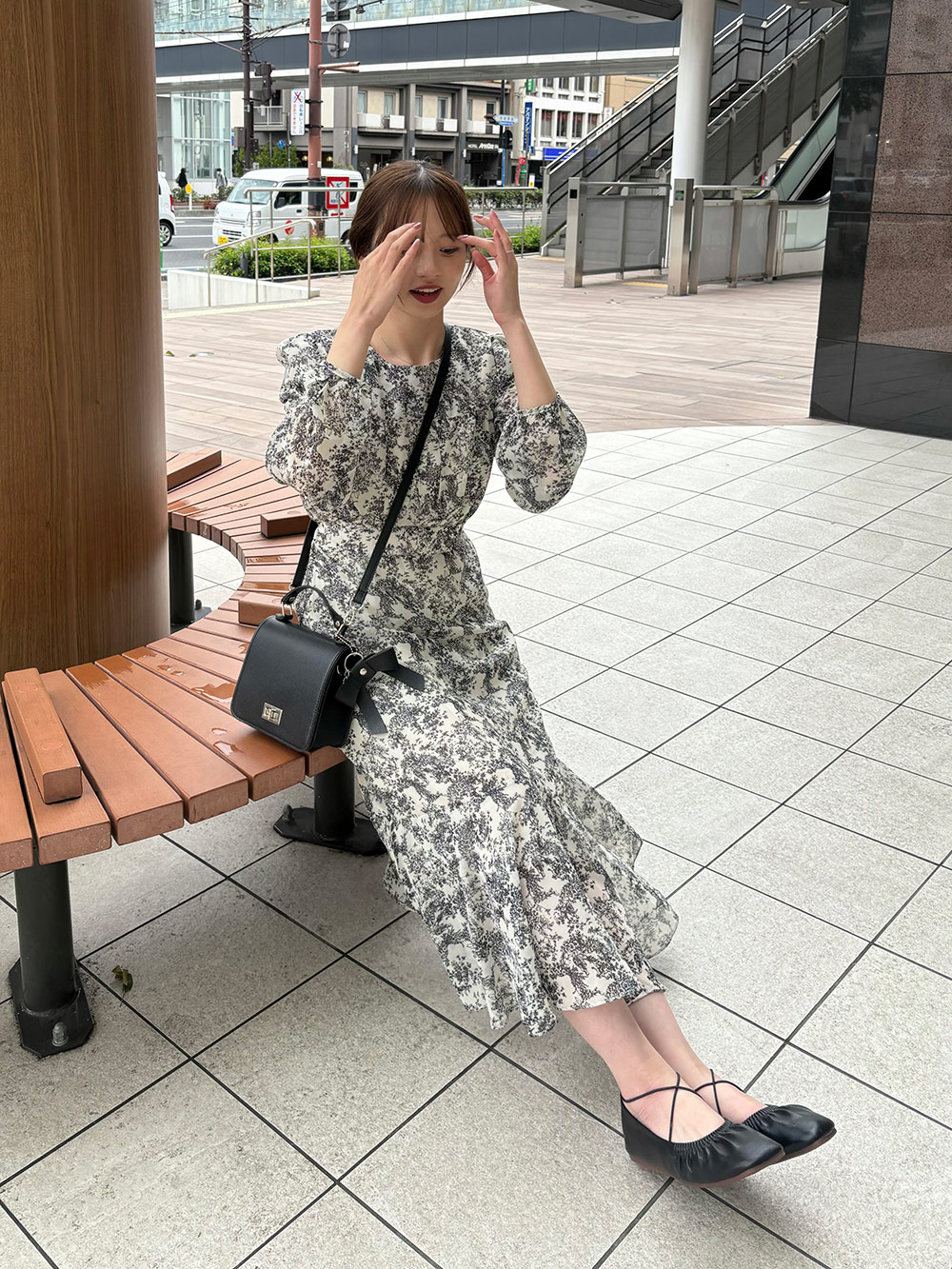 【DHOLIC】マーメイドロングワンピース シースルーリボンマーメイドワンピース | レディース