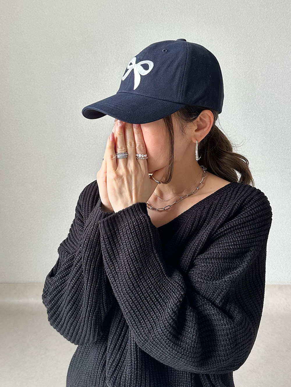 リボン刺繍キャップ | 詳細画像3