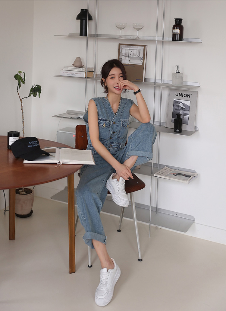 タグ付き新品デニムオールインワン Vネックデニムオールインワン | レディースファッション通販 - DHOLIC