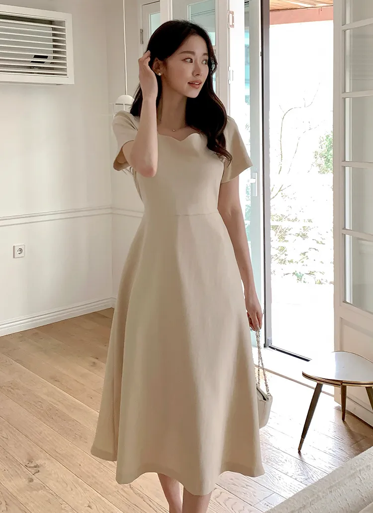 ハートネックAラインワンピース | レディースファッション通販 - DHOLIC 