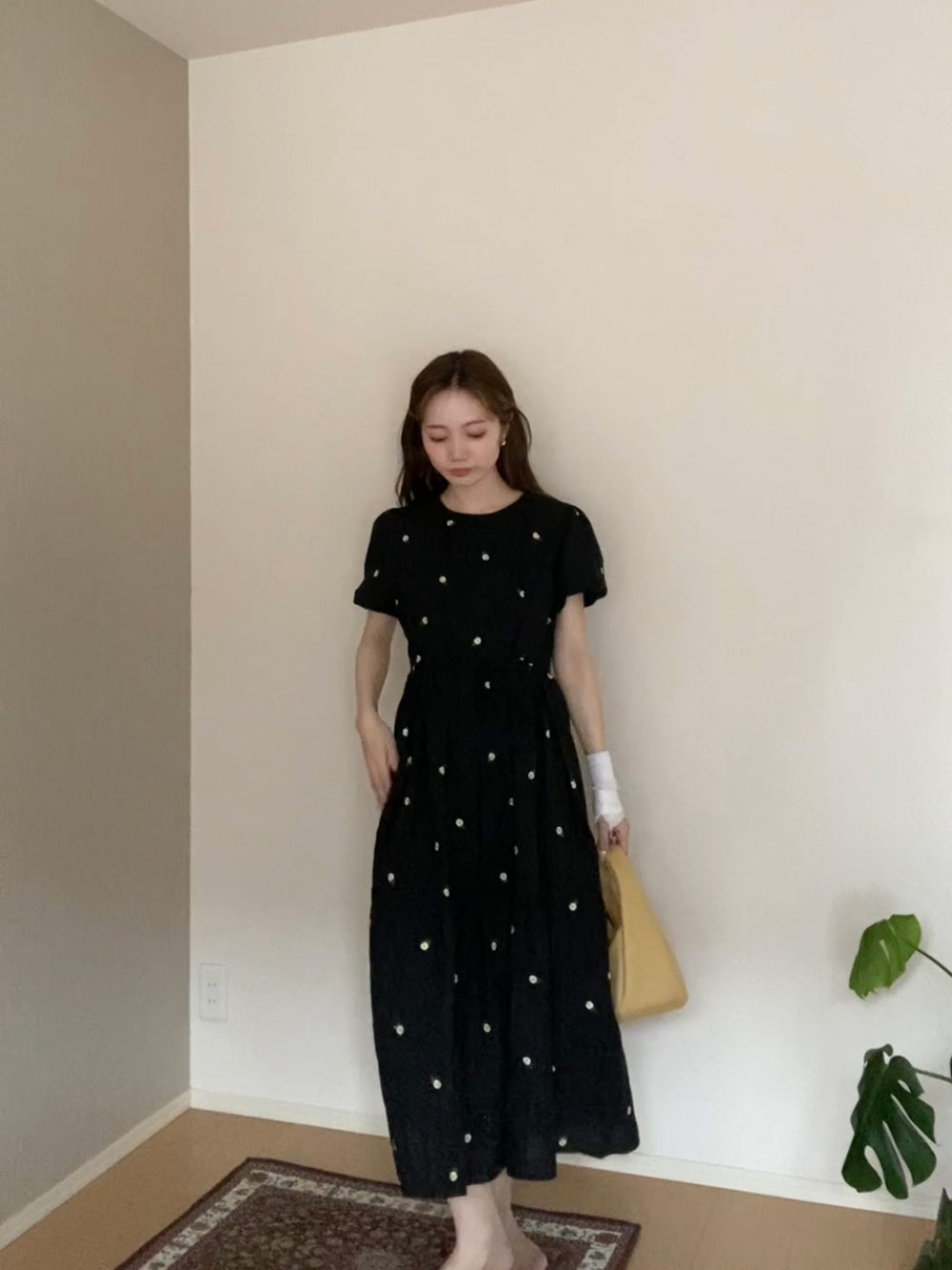 *再入荷*リネン混花柄ティアードワンピース | 詳細画像4