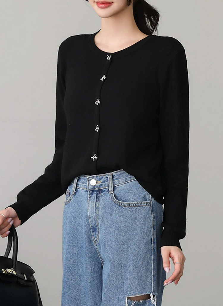 リボンボタンカーディガン | レディースファッション通販 - DHOLIC