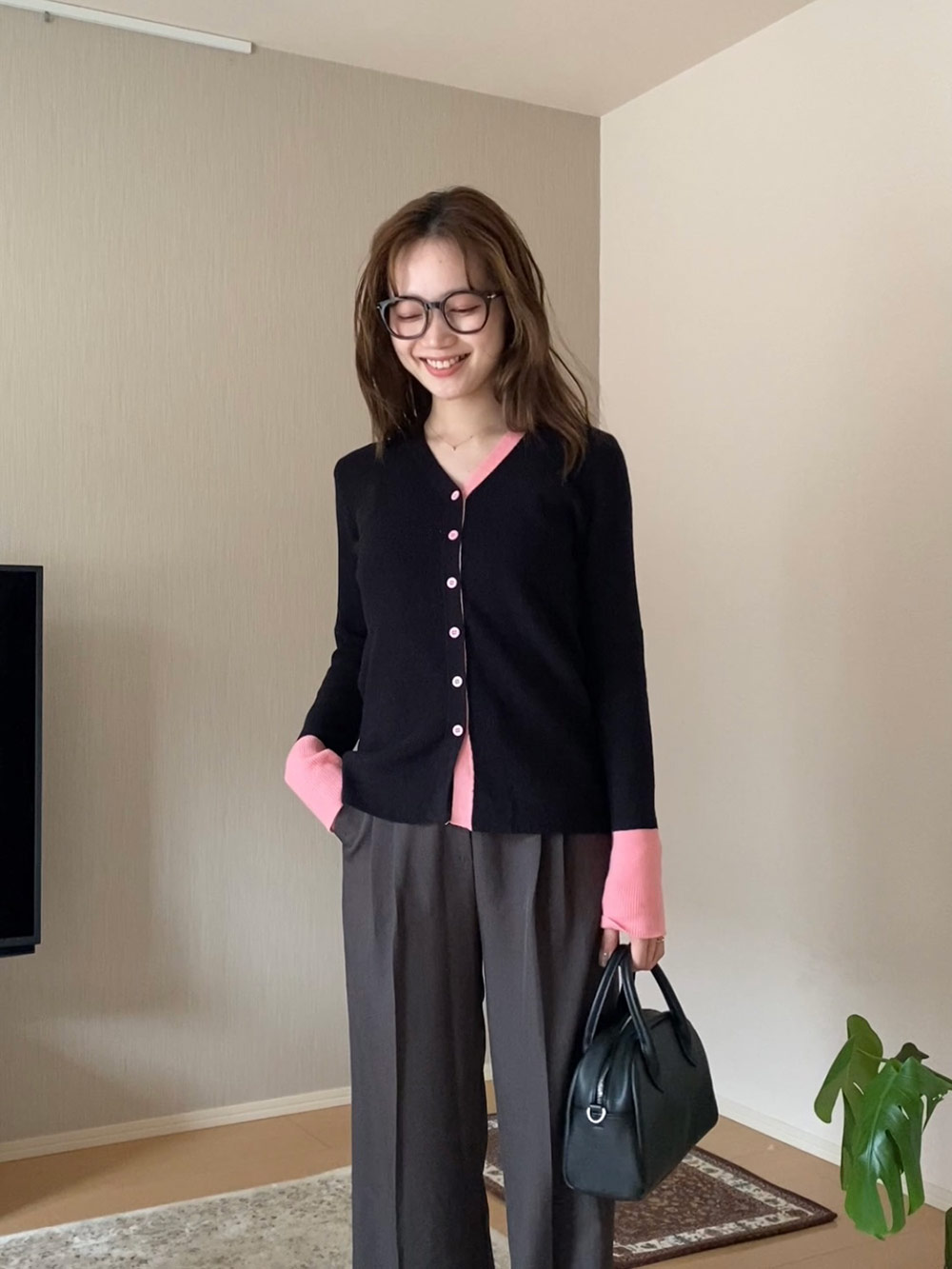 テチチ　バイカラー　カーディガン バイカラーニットカーディガン | レディースファッション通販