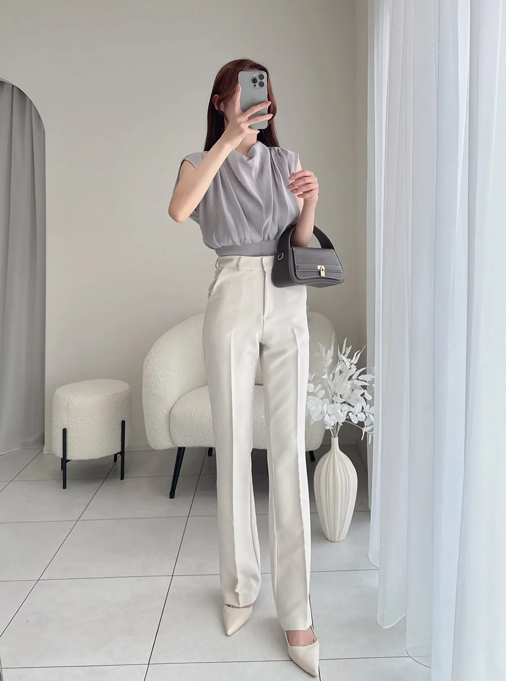 ハイウエストスリムスラックス | レディースファッション通販 - DHOLIC 