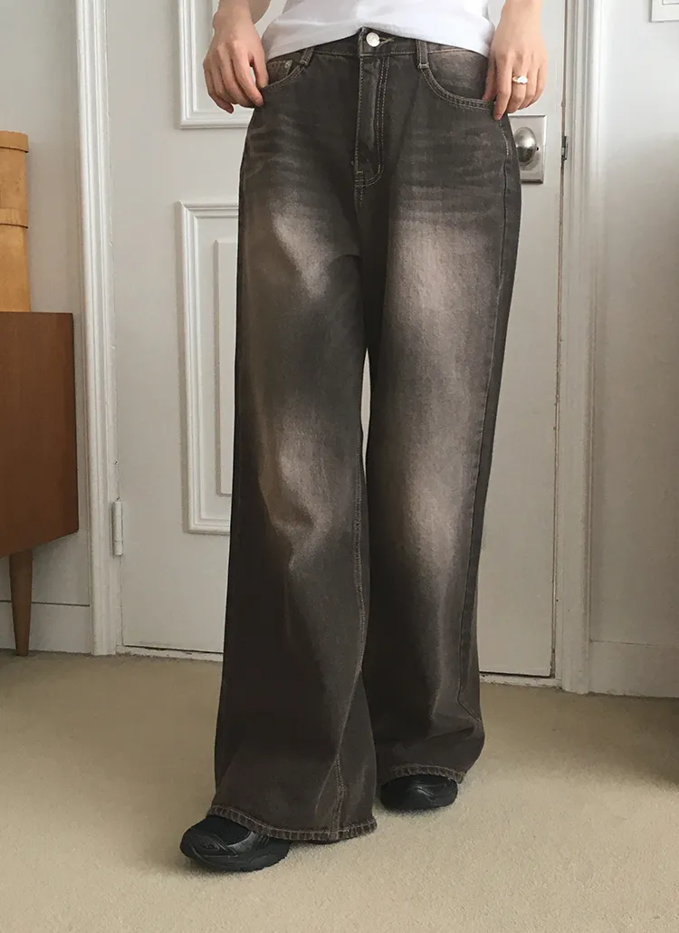 ウォッシングロングワイドデニムパンツ | WONDERWONDER | 詳細画像1
