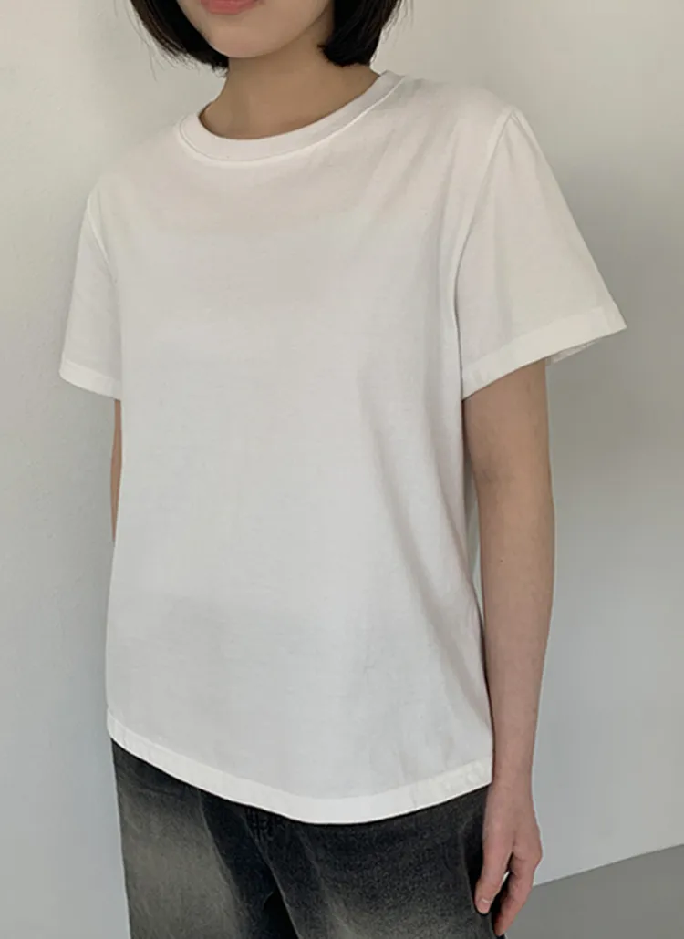 [BASIC-ON]コットンラウンド半袖Tシャツ | baon | 詳細画像1