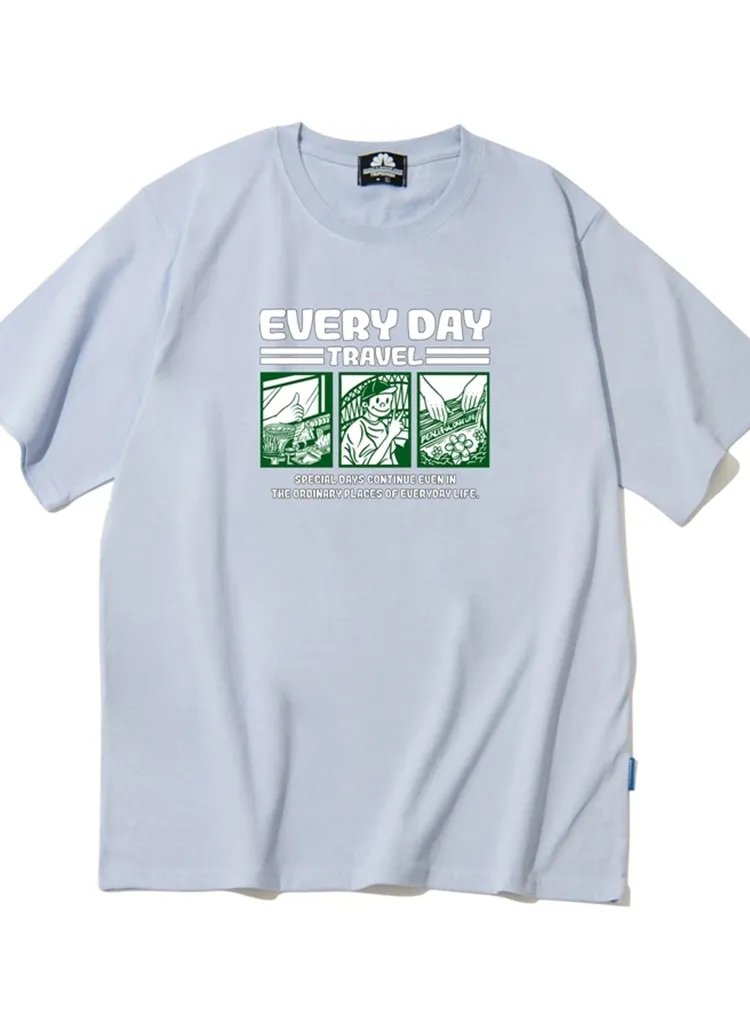 EVERY DAYプリント半袖Tシャツ(パープル) | 詳細画像1