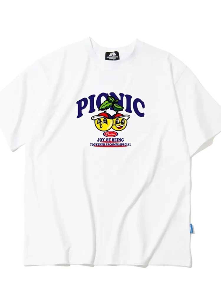 PICNICプリント半袖Tシャツ(ホワイト) | 詳細画像1