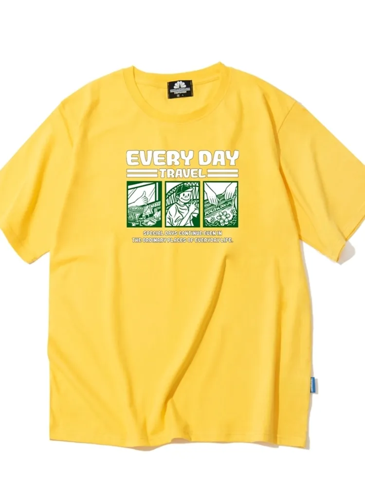 EVERY DAYプリント半袖Tシャツ(イエロー) | 詳細画像1