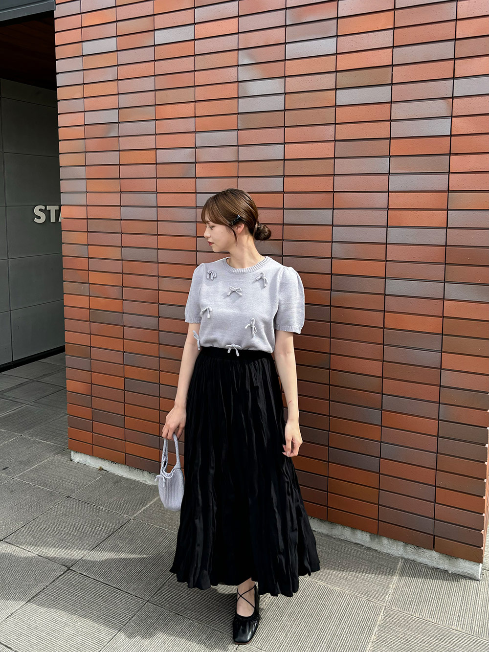 ChristianDior フレアスカート　ブラック DIOR | プリーツ ミディスカート プリュムティ チュール