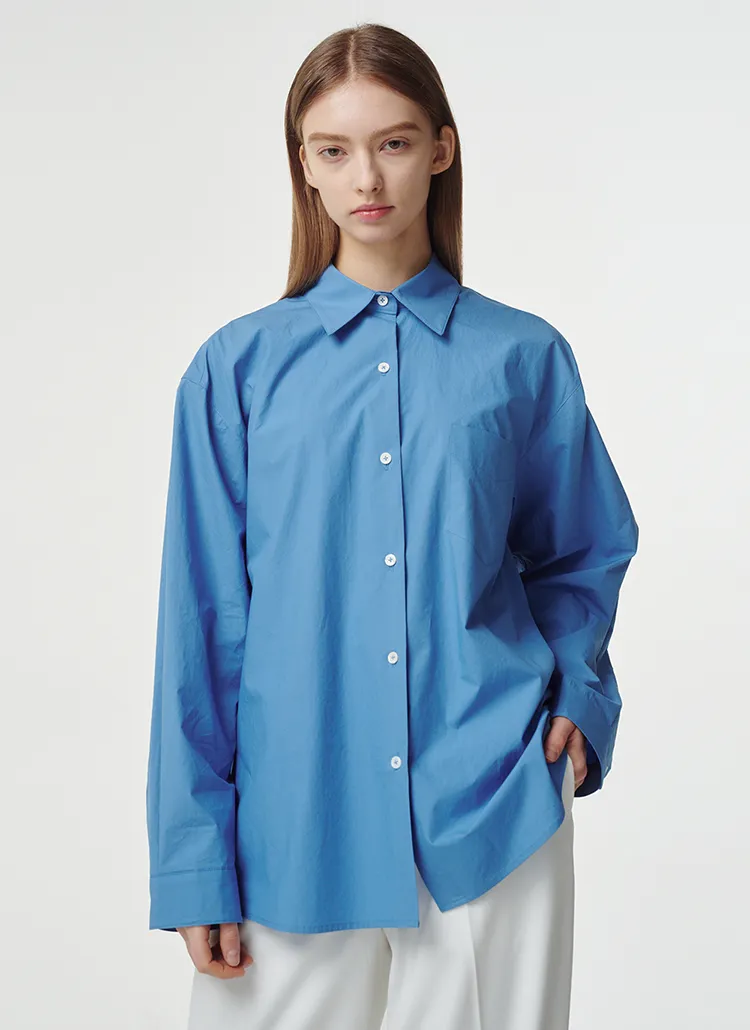 刺繍スリーブポケットシャツ(Shades of Blue) | 詳細画像1