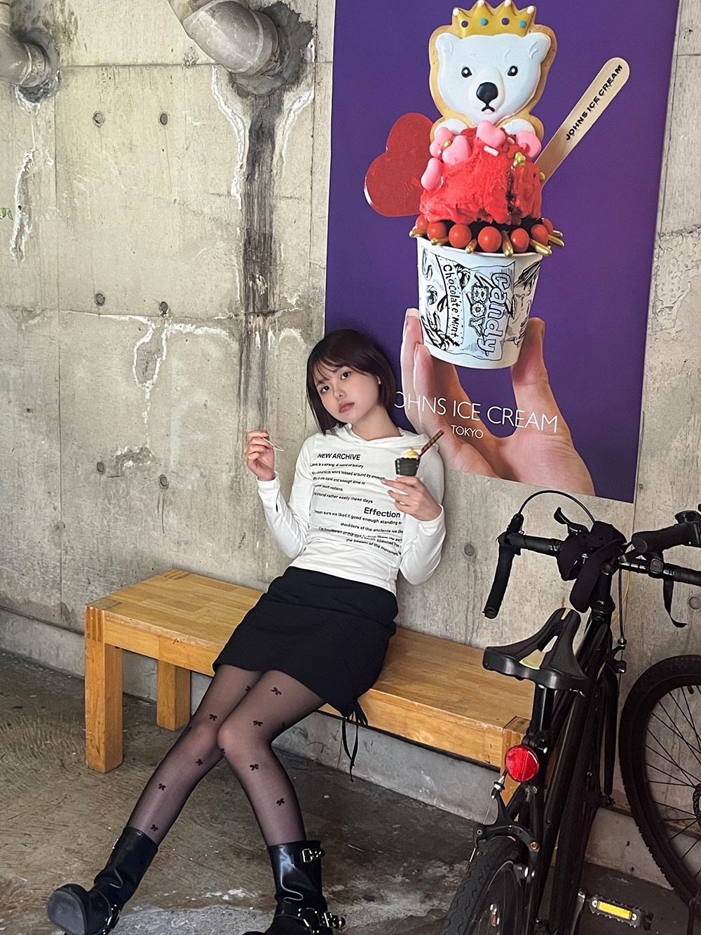 フードレタリングプリントTシャツ | 詳細画像2