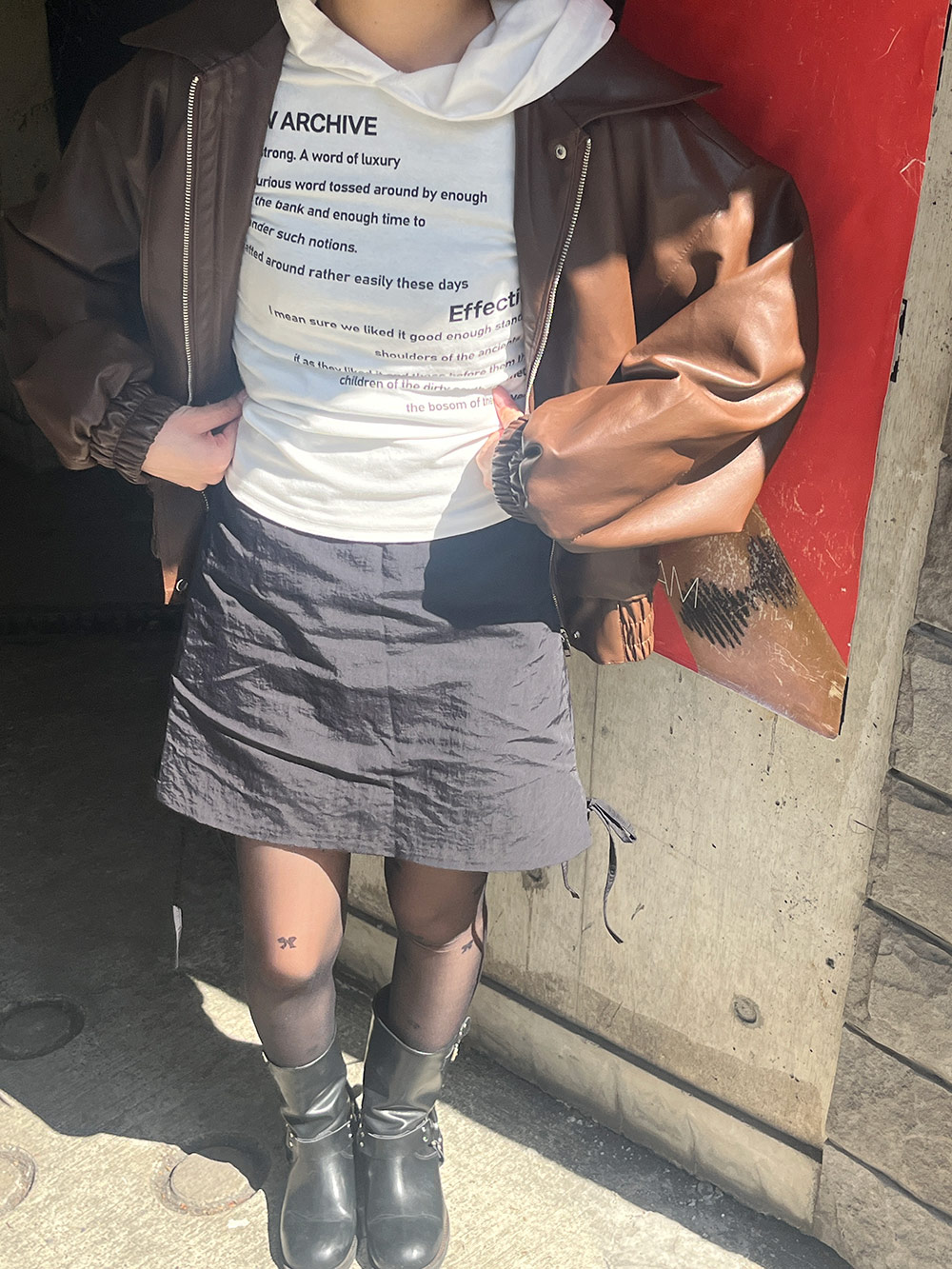 フードレタリングプリントTシャツ | 詳細画像10