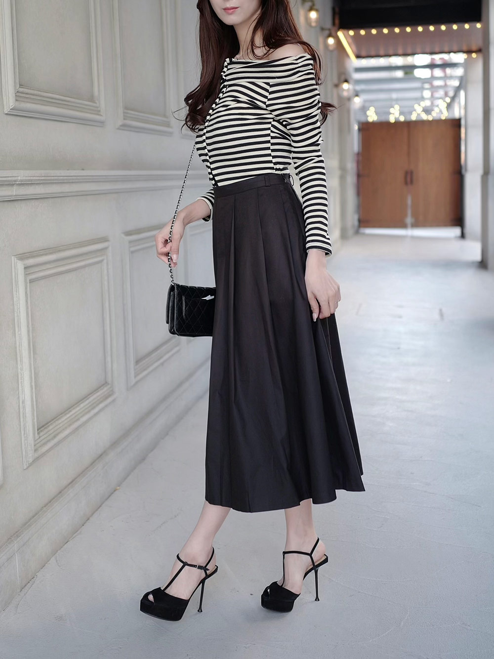 ボーダーオフショル長袖リブTシャツ | 詳細画像10