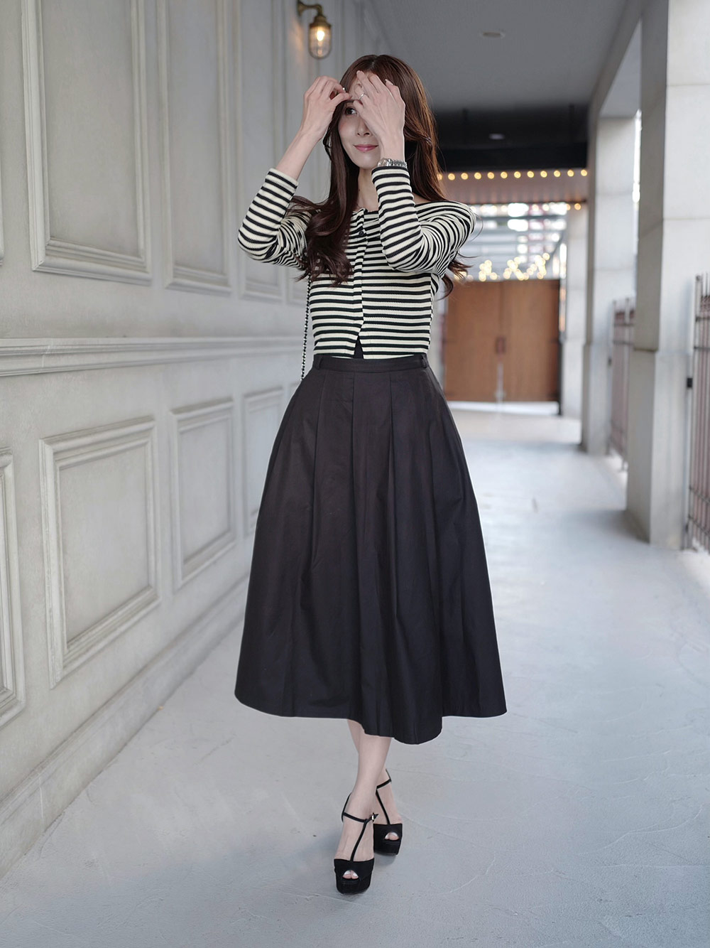 ボーダーオフショル長袖リブTシャツ | 詳細画像11