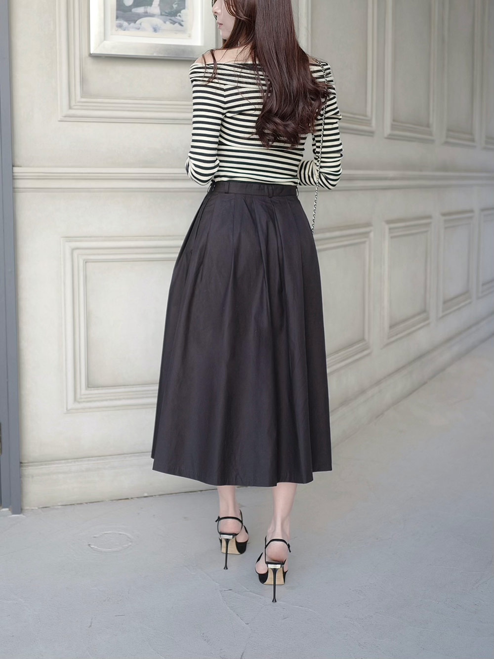 ボーダーオフショル長袖リブTシャツ | 詳細画像12