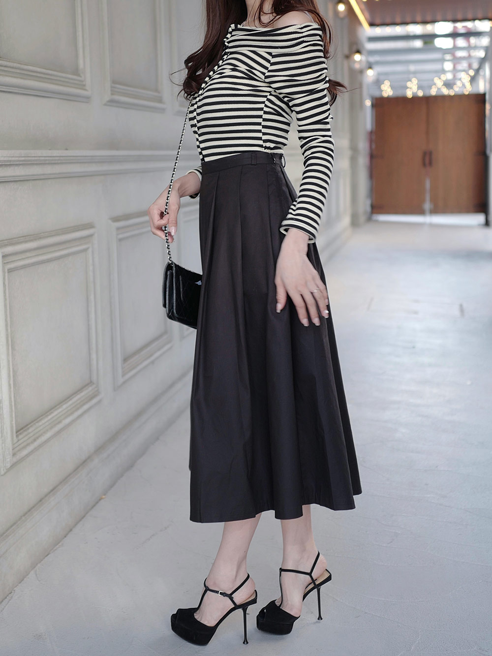 ボーダーオフショル長袖リブTシャツ | 詳細画像14