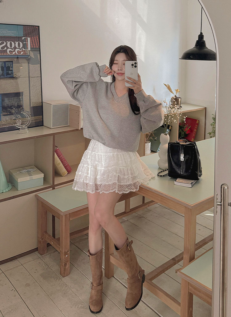 パンツ裏地レースティアードミニスカート | レディース