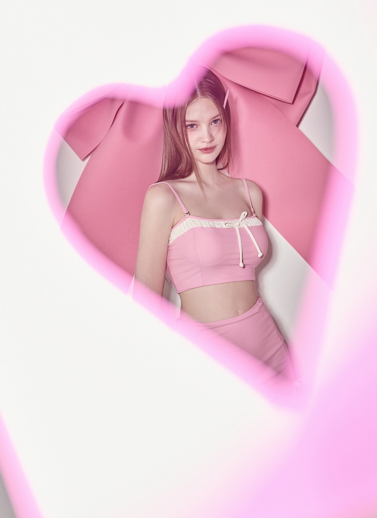 リボン配色ビキニ(PINK) | レディースファッション通販 - DHOLIC
