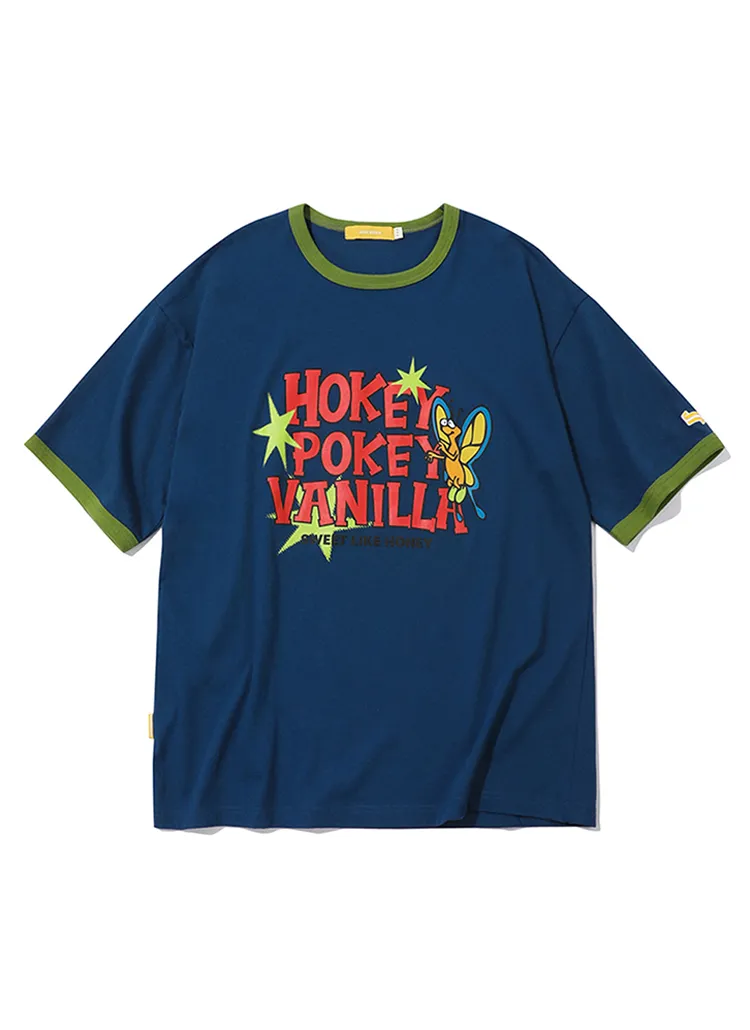 HOKEY  POKEY配色半袖Tシャツ(BLUE) | 詳細画像1