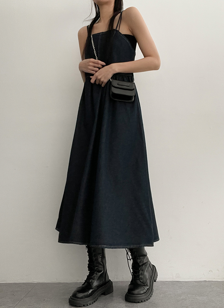 デニムシャーリングビスチェワンピース | レディースファッション通販
