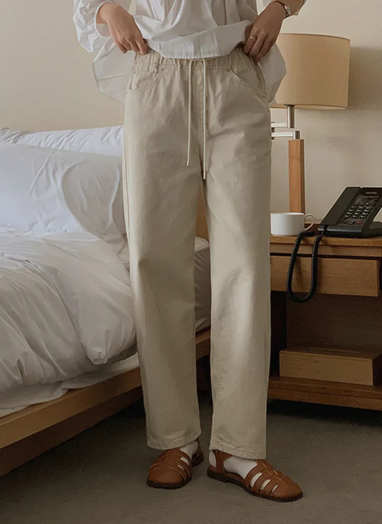 ドロストコットンストレートパンツ | fromheadtotoe | 詳細画像1