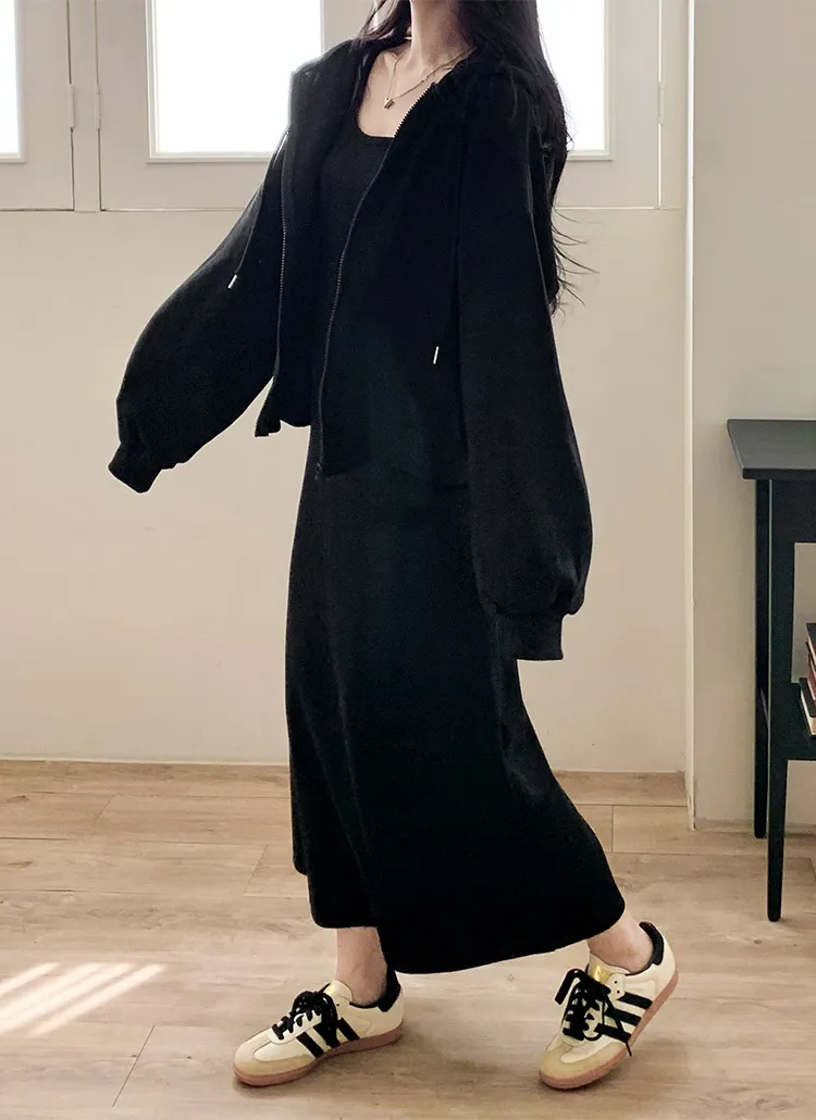 ジップパーカー&キャミワンピースSET | レディースファッション通販  