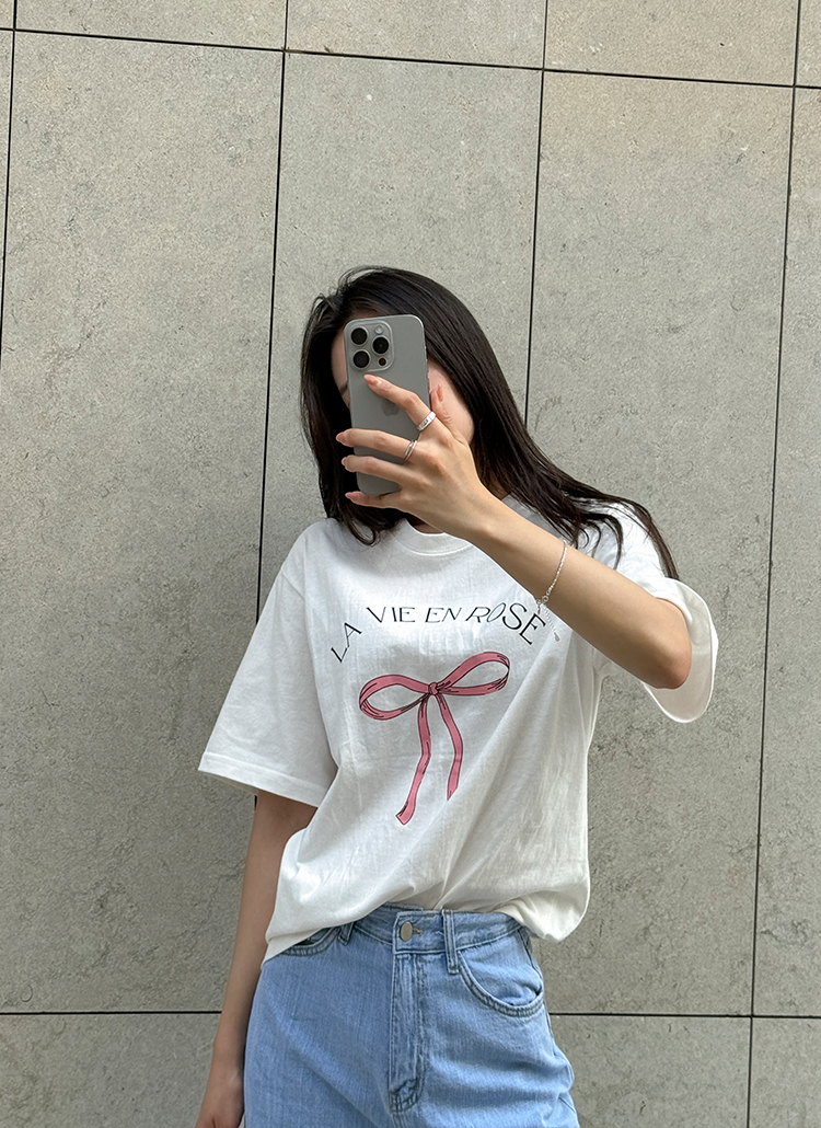 ラビアンローズリボン半袖Tシャツ | レディースファッション通販 - DHOLIC