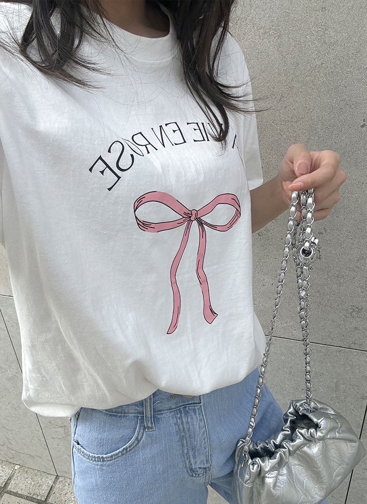 ラビアンローズリボン半袖Tシャツ | レディースファッション通販 - DHOLIC