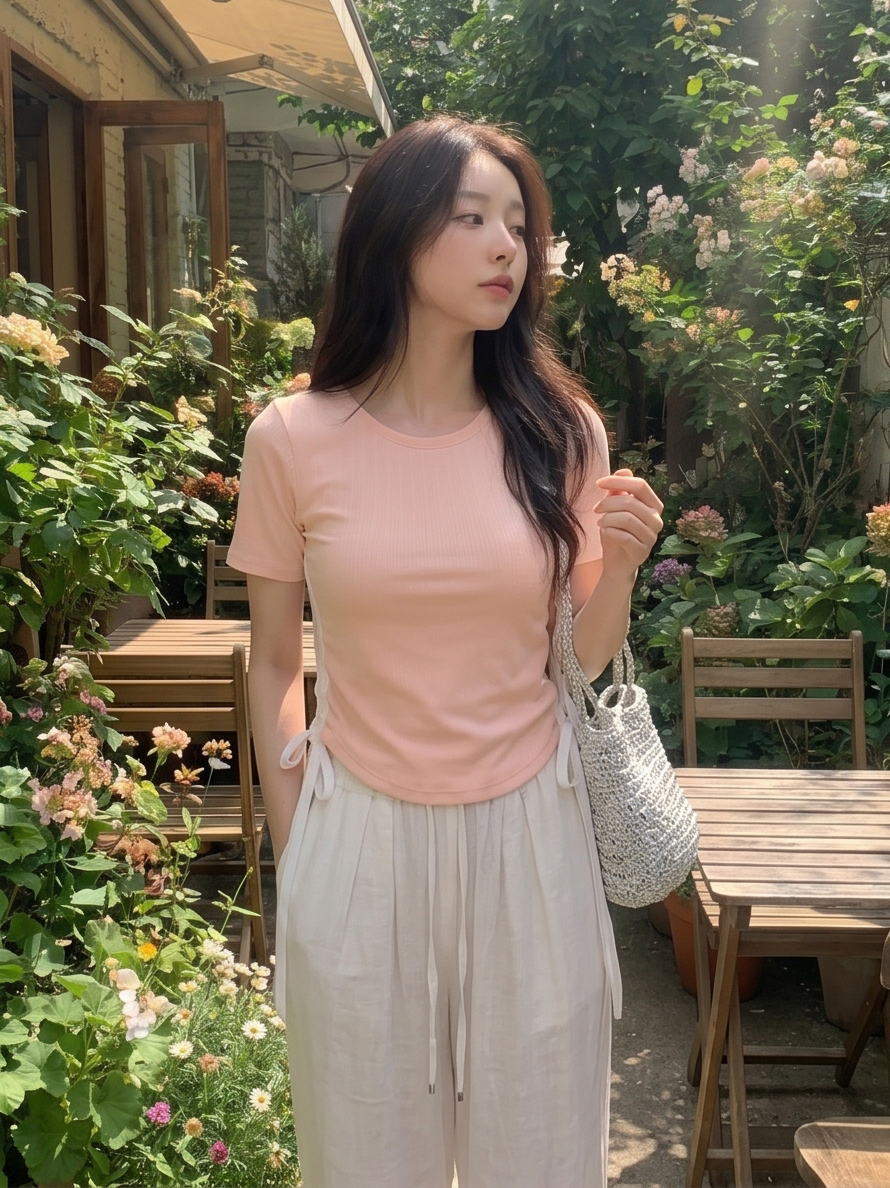 配色ドロスト半袖Tシャツ | DHOLIC | 詳細画像15