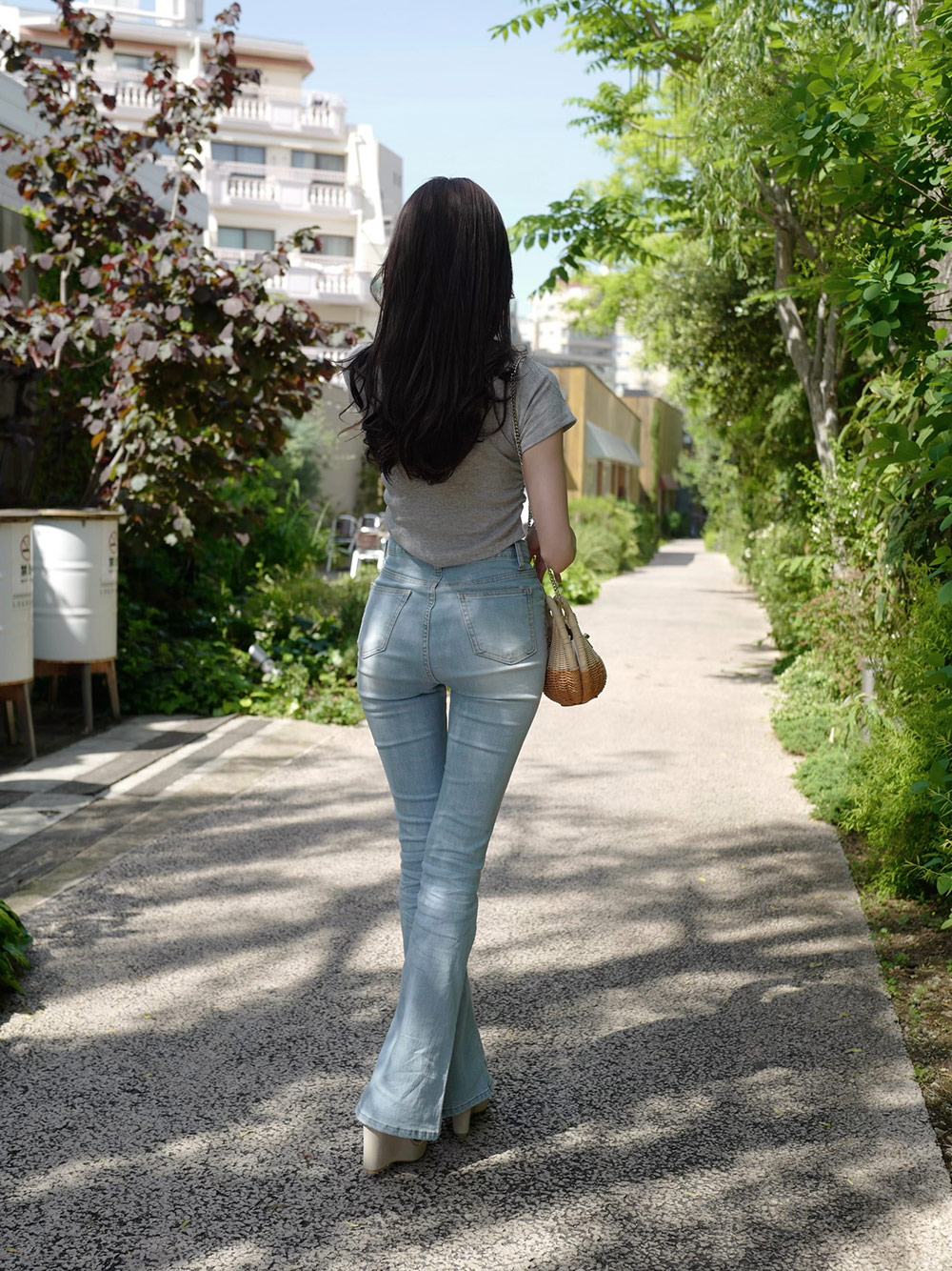 ハイウエストスリムフレアデニムパンツ | 詳細画像9