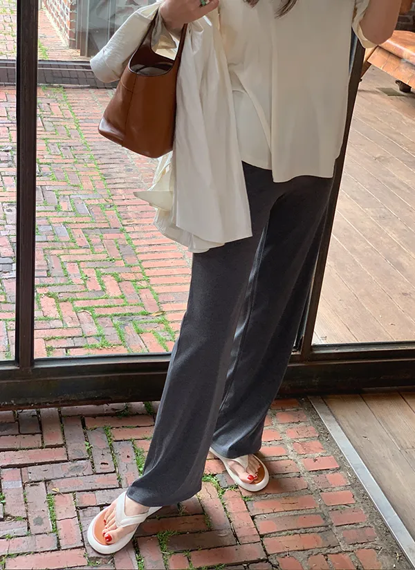 2TYPEウエストゴムリブストレートパンツ | prostj | 詳細画像1
