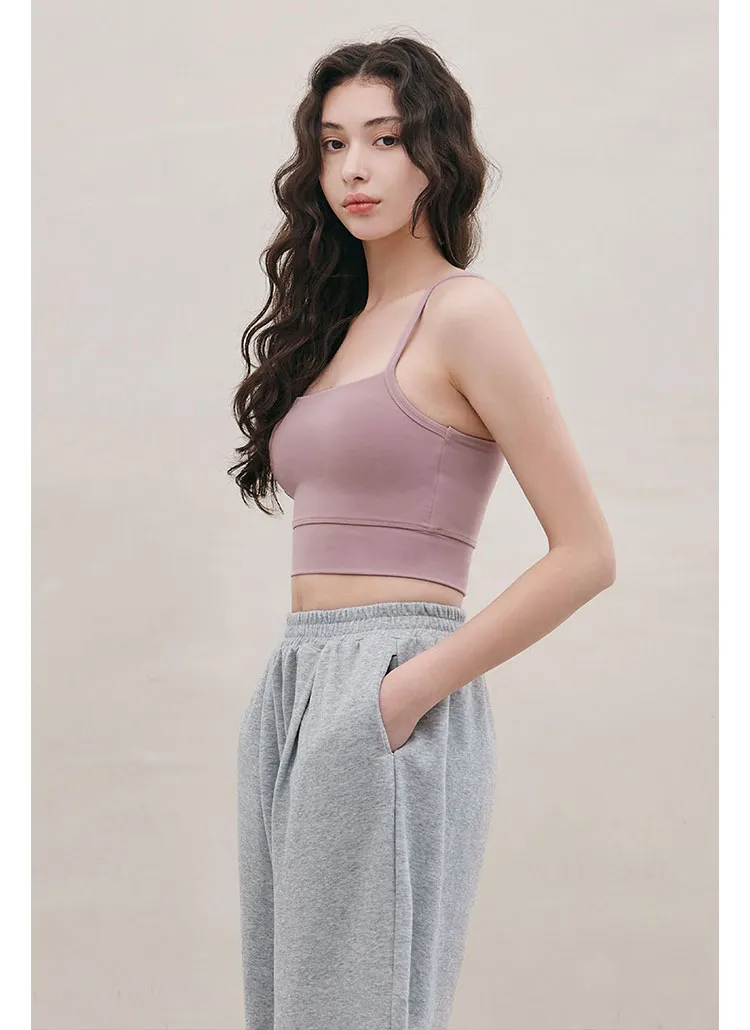 カップ付きクロップドキャミソール(ASH PINK) | DEVIWEAR | 詳細画像1
