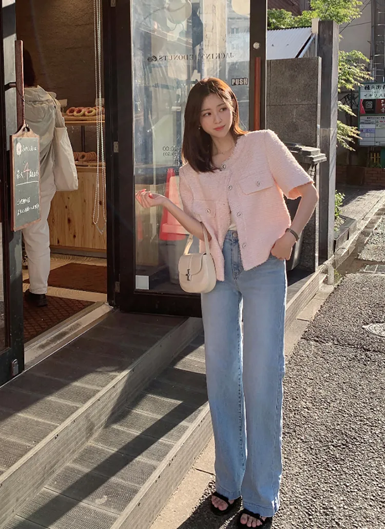 【送料無料】 コード ブルー レディース デニムパンツ ボトムス High Rise Cropped Barrel Leg Jeans Celeste Wash