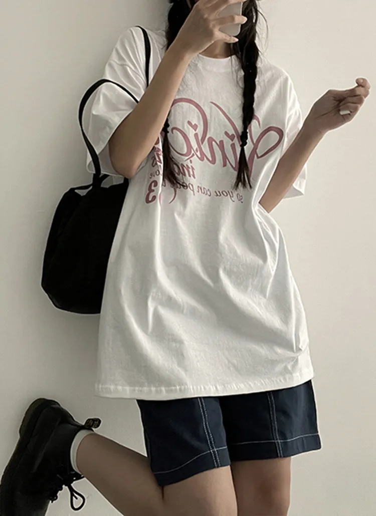 ハートレタリングオーバーTシャツ | hijjoo | 詳細画像1