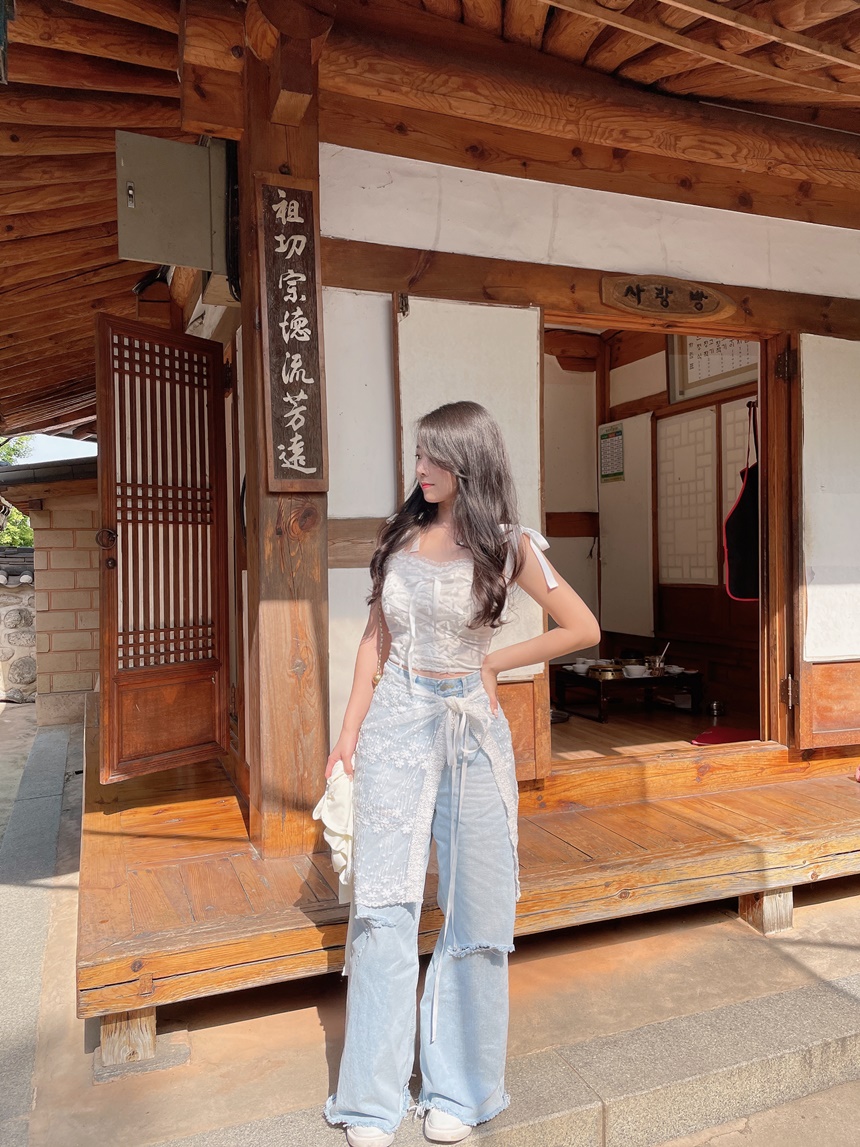 ハイウエストダメージデニムパンツ | mirangmirang | 詳細画像5