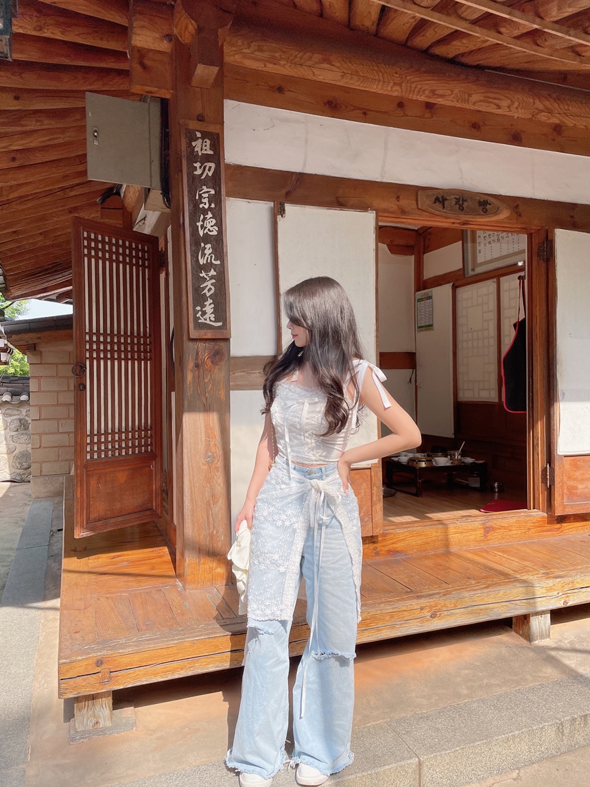 ハイウエストダメージデニムパンツ | mirangmirang | 詳細画像6