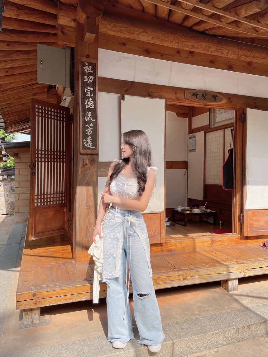 ハイウエストダメージデニムパンツ | mirangmirang | 詳細画像7