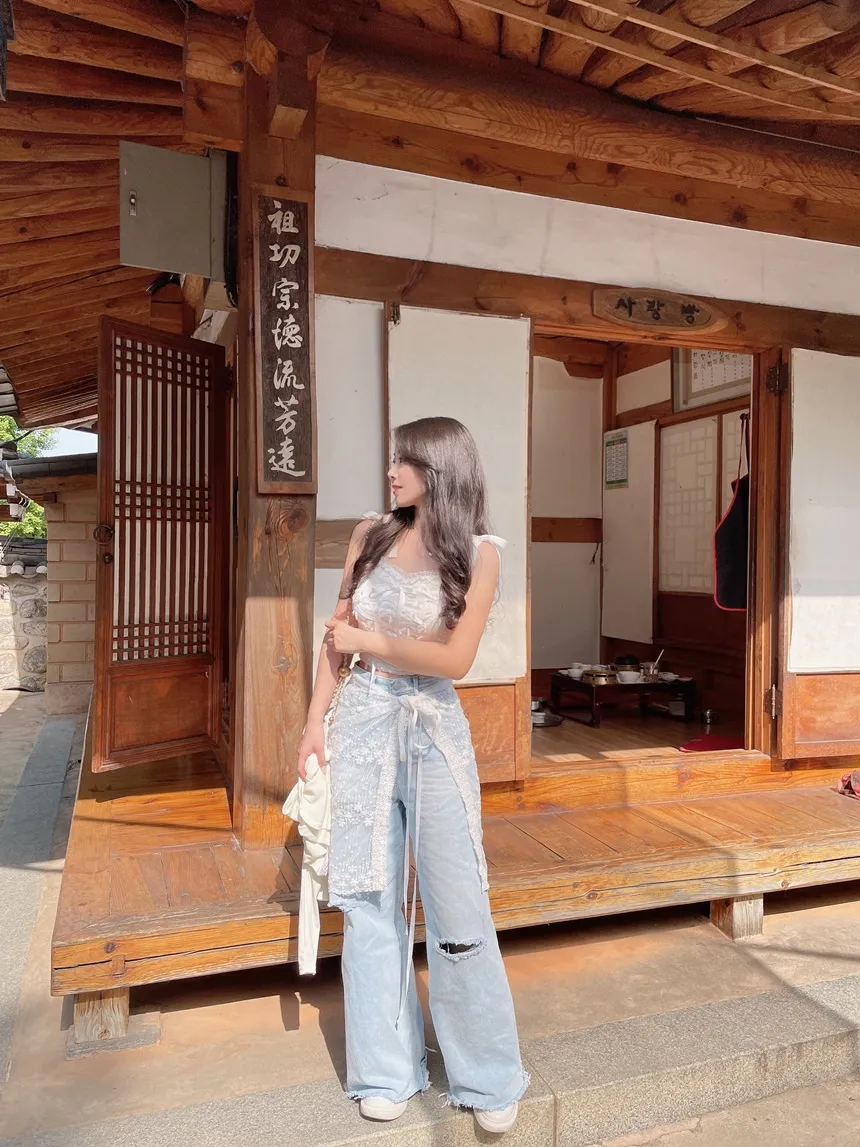 ハイウエストダメージデニムパンツ | mirangmirang | 詳細画像6