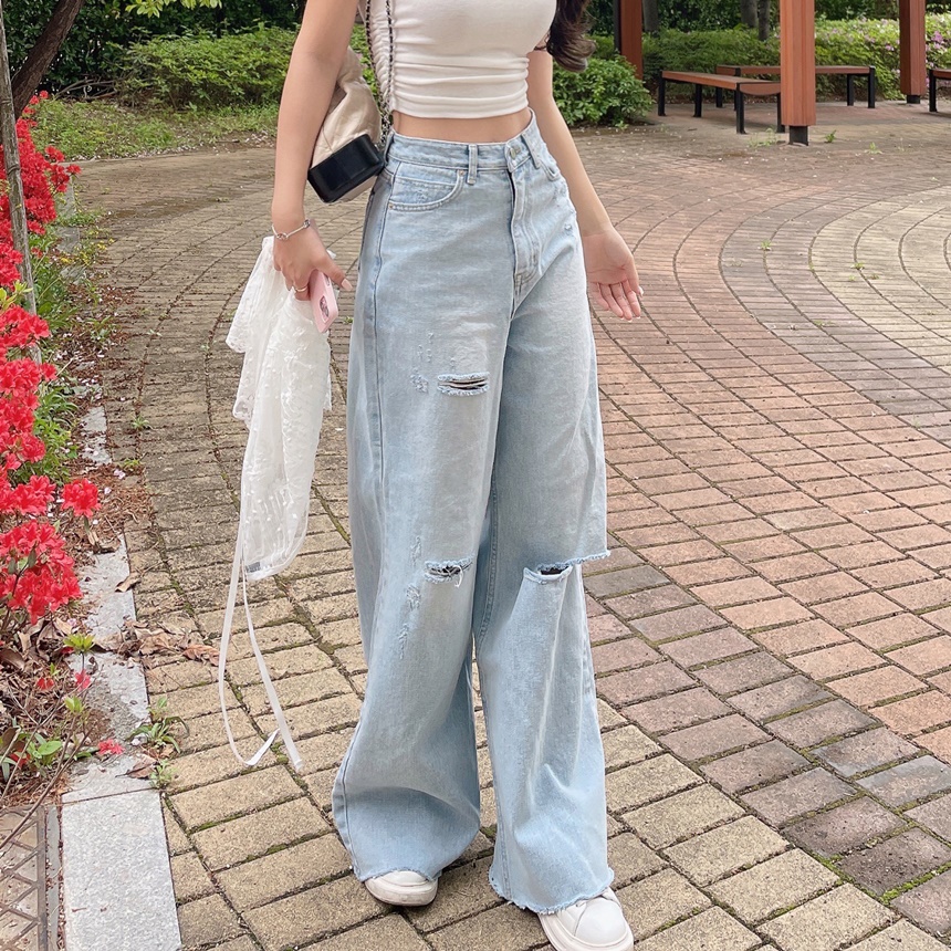 ハイウエストダメージデニムパンツ | mirangmirang | 詳細画像19