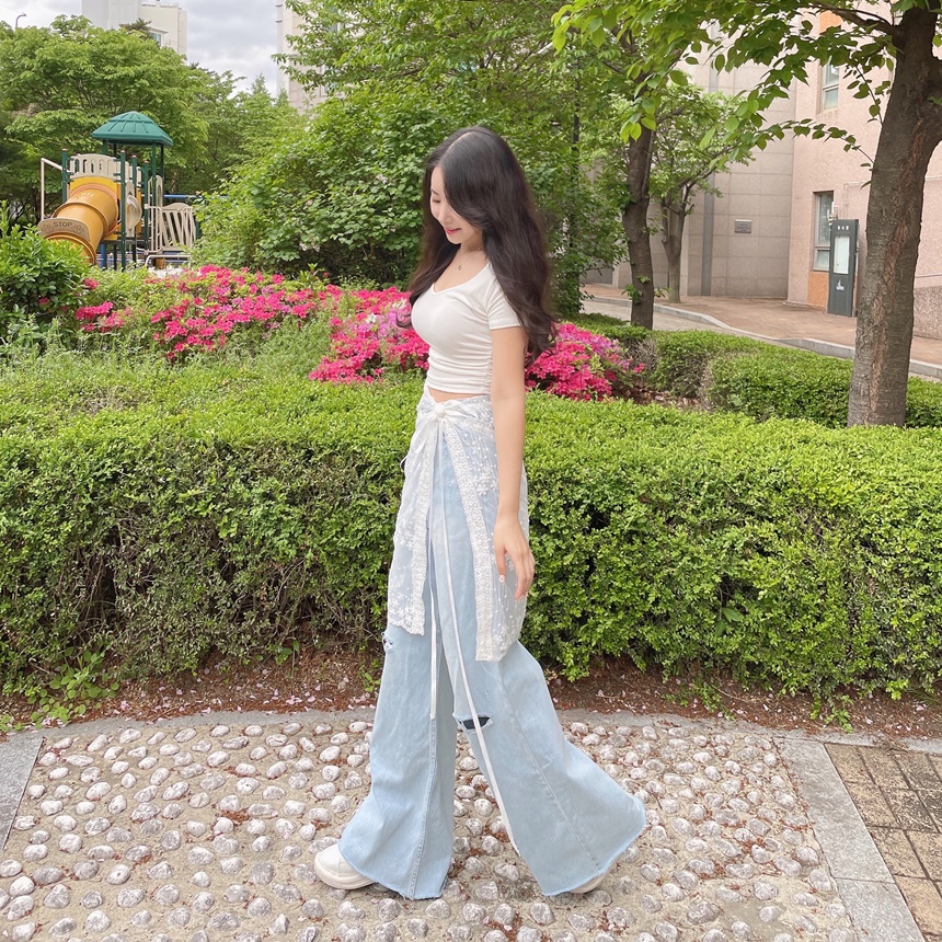 ハイウエストダメージデニムパンツ | mirangmirang | 詳細画像32