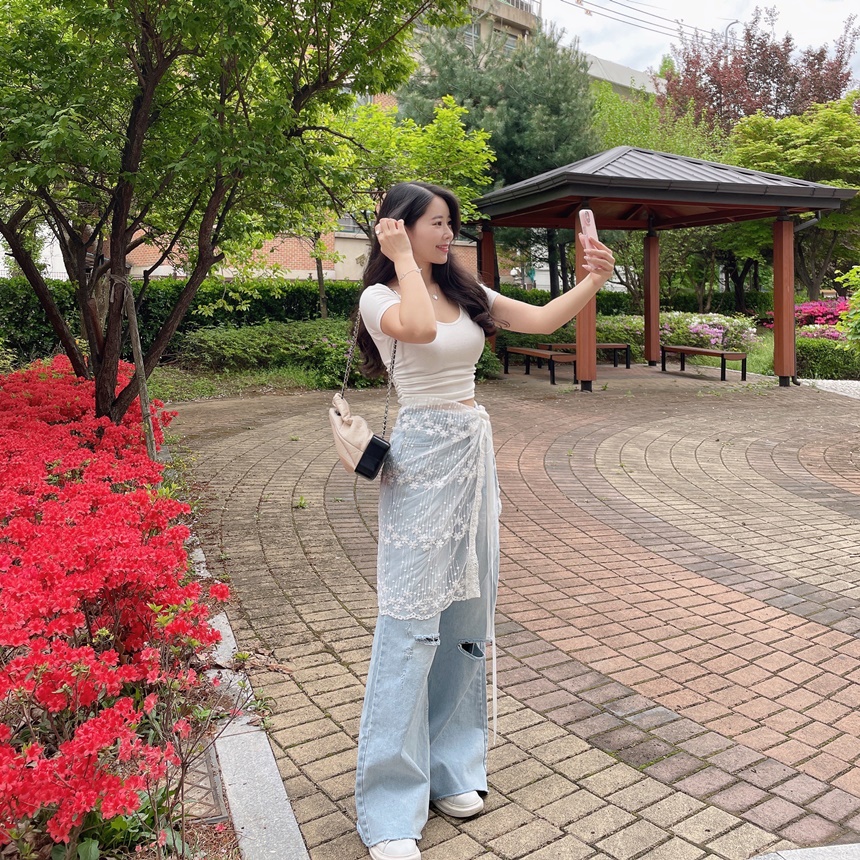 ハイウエストダメージデニムパンツ | mirangmirang | 詳細画像35