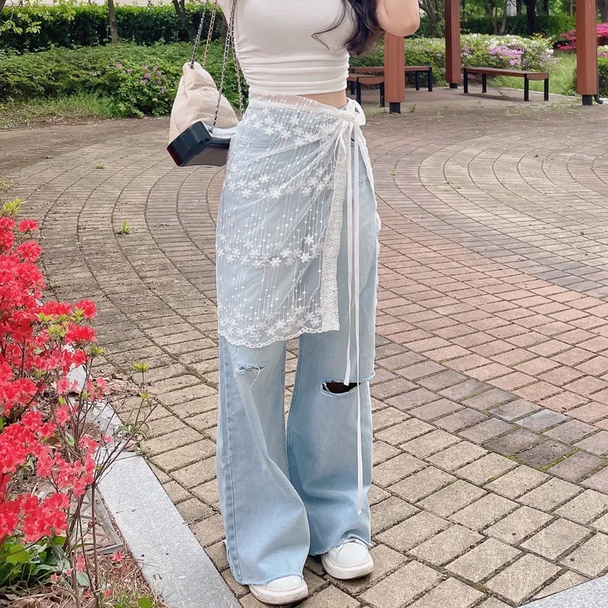 ハイウエストダメージデニムパンツ | mirangmirang | 詳細画像35
